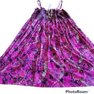 👗Plus size dress, patterned,-full elastic bust- dress knee length